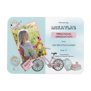 Niedliches Foto im Vorschulalter Rosa Abschluss Ma Magnet