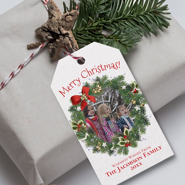 Niedliches Foto Kranken Rahmen Frohe Weihnachten Geschenkanhänger (In Situ Christmas Gift)