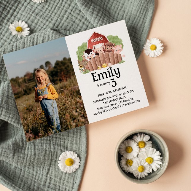 Niedliches Foto Landtiere zum Geburtstag Einladung (Von Creator hochgeladen)