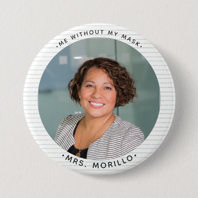 Niedliches Foto Lehrer-ID-Notebook Button (Vorderseite)