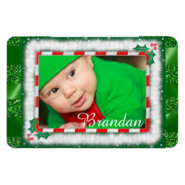 Niedliches Foto-Magnet für Weihnachtsrot und Grüne Magnet