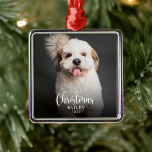 Niedliches Foto mein erstes Weihnachtsgebäck Ornament Aus Metall