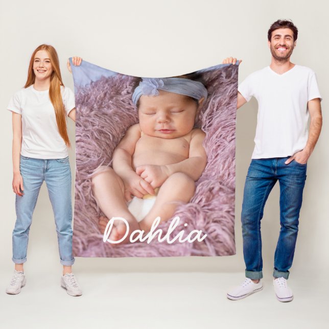 Niedliches Foto mit Name Baby Fleece Foto Blanket (Beispiel)