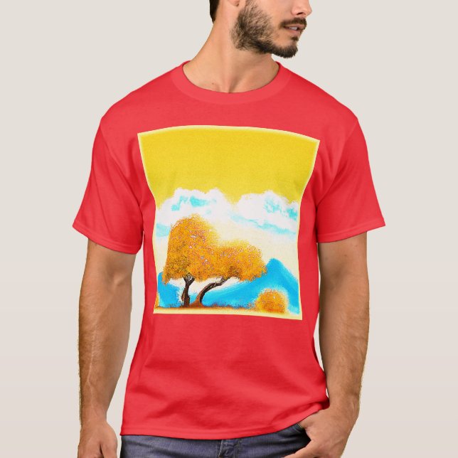 niedliches Foto "Orangefärbte Natur". Jetzt kaufen T-Shirt (Vorderseite)