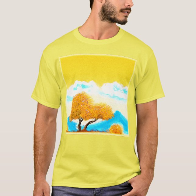 niedliches Foto "Orangefärbte Natur". Jetzt kaufen T-Shirt (Vorderseite)