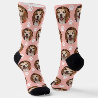 Niedliches Foto Rose Gold Paw Drucke Custom Socken