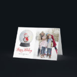 Niedliches Foto Wasserfarbe Pinguin Snow Globe Feiertagskarte<br><div class="desc">Gute Ferien! Mit dieser individuell gestaltbaren Foto-Urlaubskarte können Sie in dieser Saison feierlichen Beifall genießen. Es verfügt über eine skurrile Schrift und eine Aquarellbilder einer Schneeglobe mit einem bezaubernden Pinguin im Wintergarten. Personalisieren Sie diese, indem Sie ein Foto, Namen, Jahr und andere Details hinzufügen. Diese Aquarellpinguin-Urlaubskarte ist auf anderen Karten...</div>