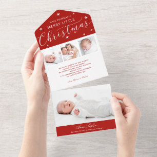 Niedliches Foto Weihnachten Geburtserklärung All In One Einladung