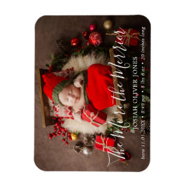Niedliches Foto Weihnachtsfeiertag Geburtserklärun Magnet