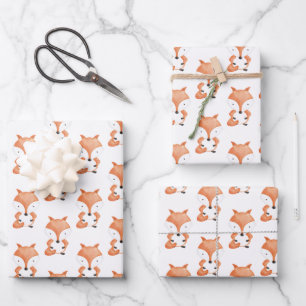 Niedliches Fox-Muster Geschenkpapier Set