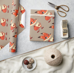 Niedliches Fox-Wrapping-Papier Geschenkpapier