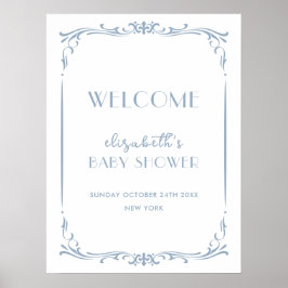 Niedliches Französisch Blue Vintag Frame Baby Dusc Poster