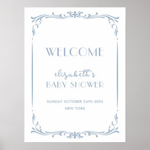 Niedliches Französisch Blue Vintag Frame Baby Dusc Poster