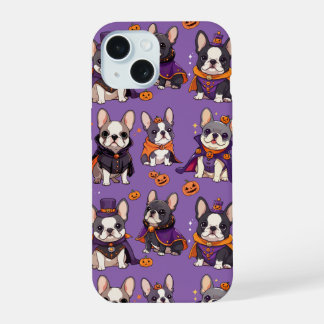 Niedliches Französisch-Bulldog-Halbkugel iPhone 15 Hülle