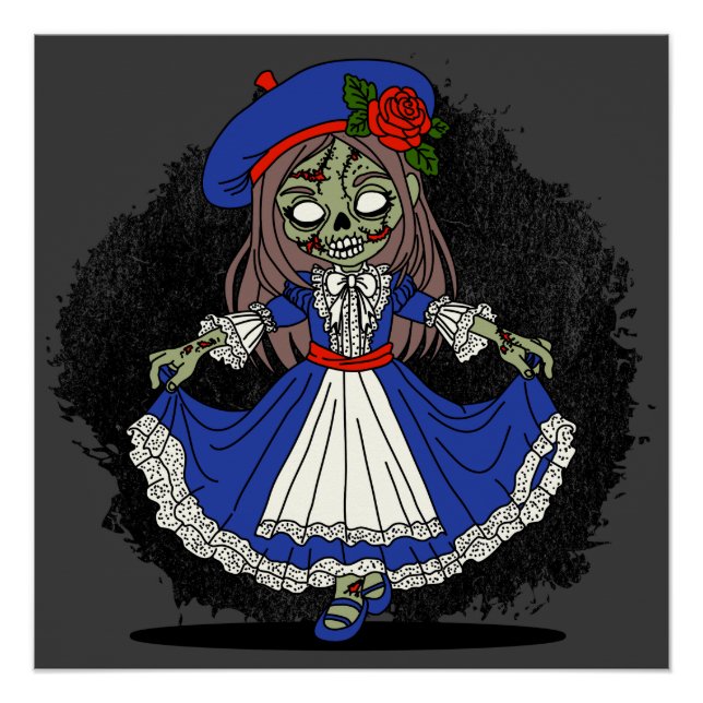 Niedliches Französisch Zombie Poster (Vorderseite)