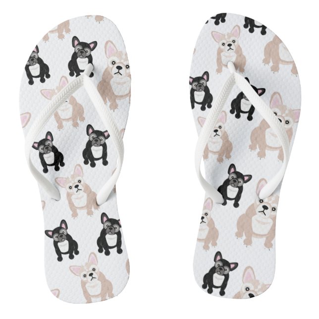 Niedliches französische Bulldoggefrenchies-Muster Flip Flops (Fußbett)