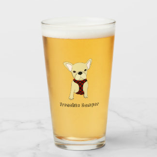 Niedliches französisches Bulldog-Campingglas Glas