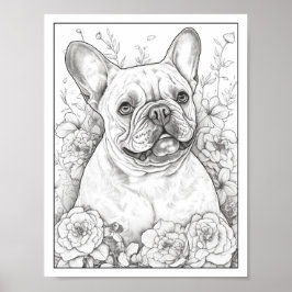 Niedliches Französisches Bulldog-Farbenposter Poster