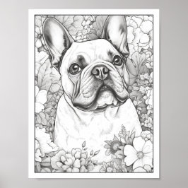 Niedliches Französisches Bulldog-Farbenposter Poster