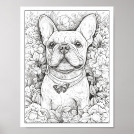 Niedliches Französisches Bulldog-Farbenposter Poster