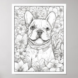 Niedliches Französisches Bulldog-Farbenposter Poster