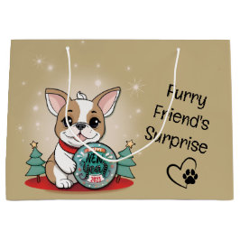 Niedliches französisches Bulldog Funny Happy New Y Große Geschenktüte