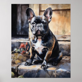 Niedliches Französisches Bulldog Hund Art Print Po Poster