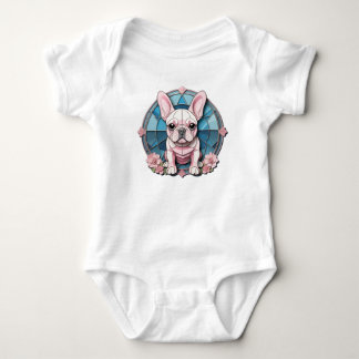 Niedliches französisches Bulldog-Pastell Baby Strampler