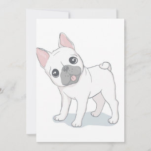 Niedliches französisches Bulldog-Portrait Hund L Feiertagskarte