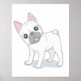 Niedliches französisches Bulldog-Portrait Hund L Poster