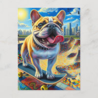 Niedliches Französisches Bulldog-Skateboard