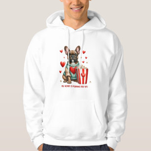 Niedliches französisches Bulldog-Valentinstag Hoodie