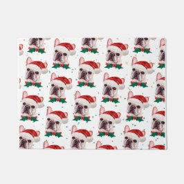 Niedliches Französisches Bulldog-Weihnachtsmuster Fußmatte
