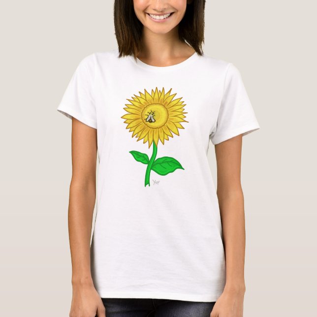 Niedliches Frauent-shirt Sun-Blume T-Shirt (Vorderseite)