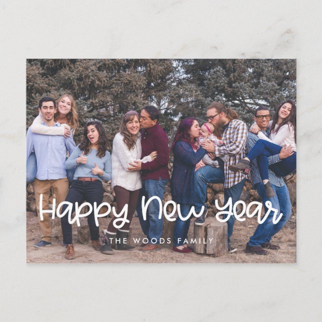 Niedliches Frohes New Year Holiday Foto Postkarte (Vorderseite)