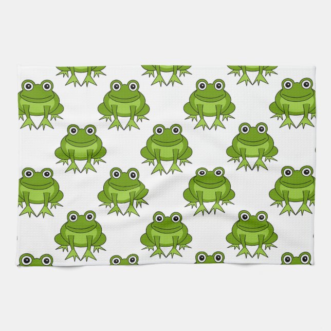Niedliches Frosch-Muster Handtuch (Horizontal)