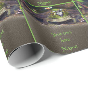 Niedliches Froschgesicht Tier Personalisiert Geschenkpapier