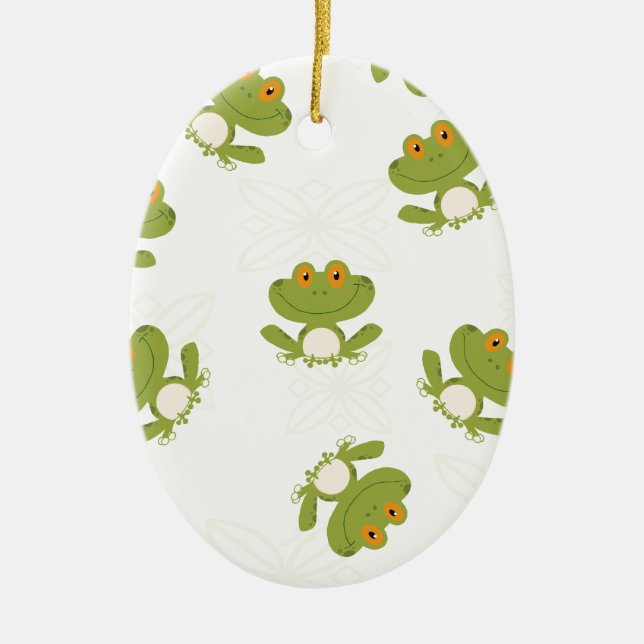 Niedliches Froschmuster Keramik Ornament (Vorne)