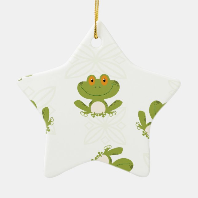 Niedliches Froschmuster Keramikornament (Vorne)