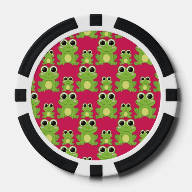 Niedliches Froschmuster Pokerchips (Vorderseite)