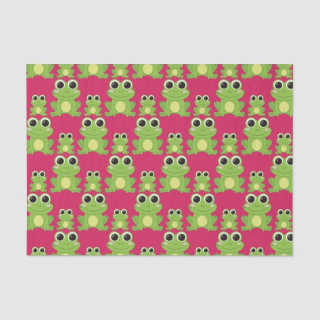 Niedliches Froschmuster Seidenpapier (Vorderseite)