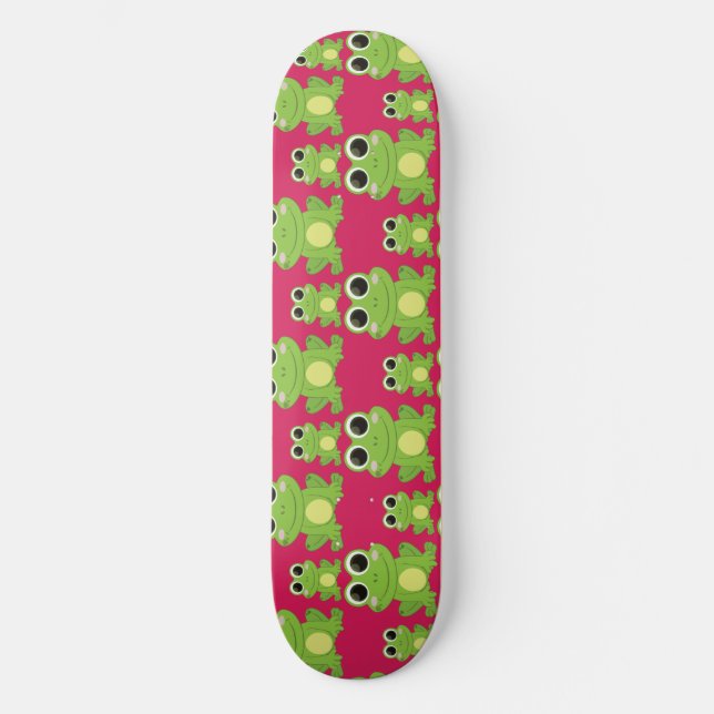 Niedliches Froschmuster Skateboard (Vorderseite)