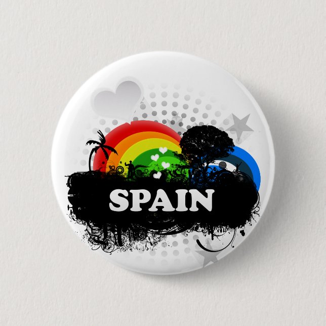 Niedliches fruchtiges Spanien Button (Vorderseite)