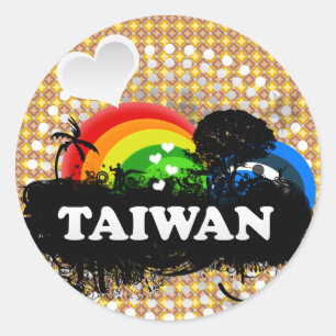 Niedliches fruchtiges Taiwan Runder Aufkleber
