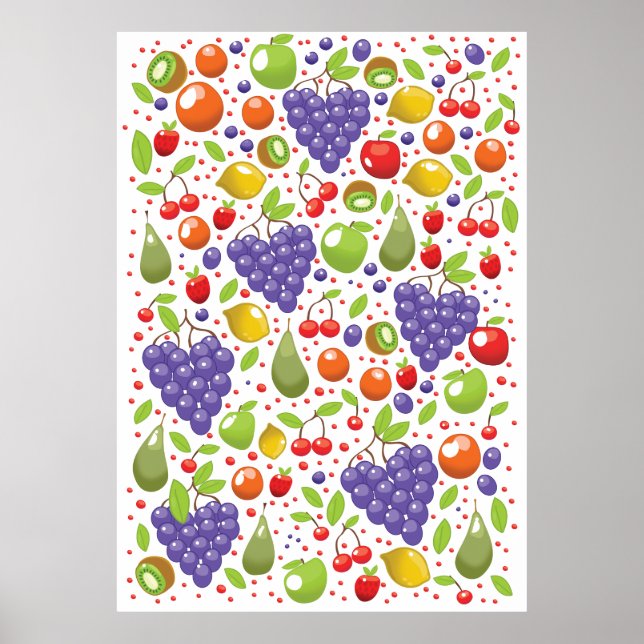 Niedliches Fruchtmuster Poster (Vorne)