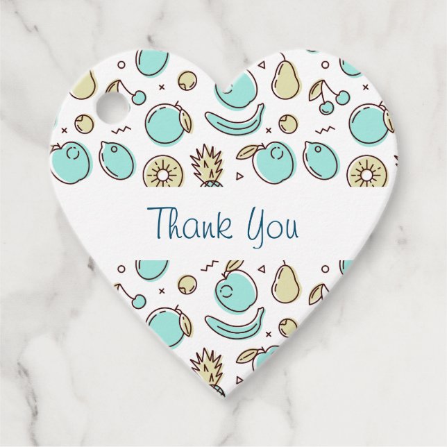 Niedliches Fruchtmuster Summerline Zeichn Vielen D Geschenkanhänger (Vorderseite)