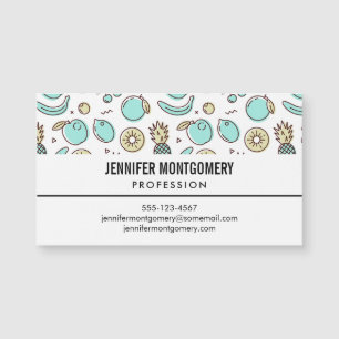 Niedliches Fruchtmuster Summerline Zeichnend Magnetkarte