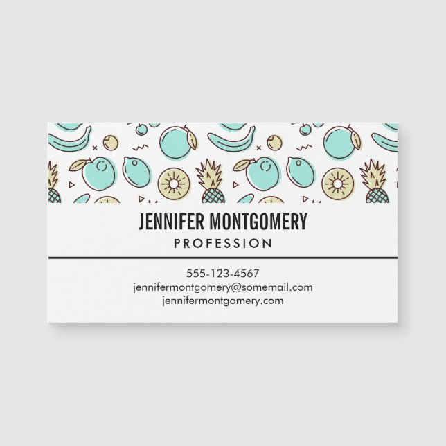 Niedliches Fruchtmuster Summerline Zeichnend Magnetkarte (Vorderseite)