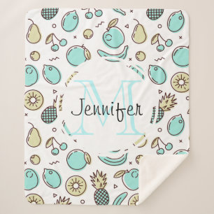 Niedliches Fruchtmuster Summerline Zeichnend Monog Sherpadecke