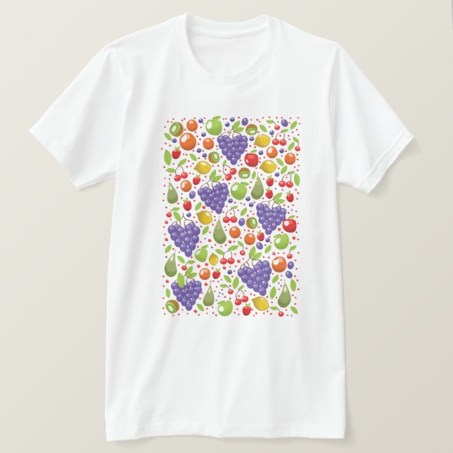 Niedliches Fruchtmuster T-Shirt (Design vorne)